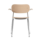 Co Chair with Armrests: Chrome + Natural Oak