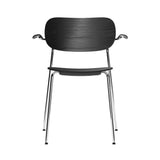Co Chair with Armrests: Chrome + Black Oak