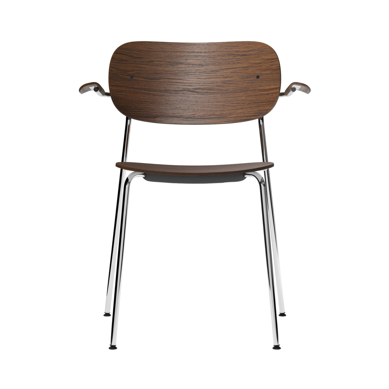 Co Chair with Armrests: Chrome + Dark Stained Oak