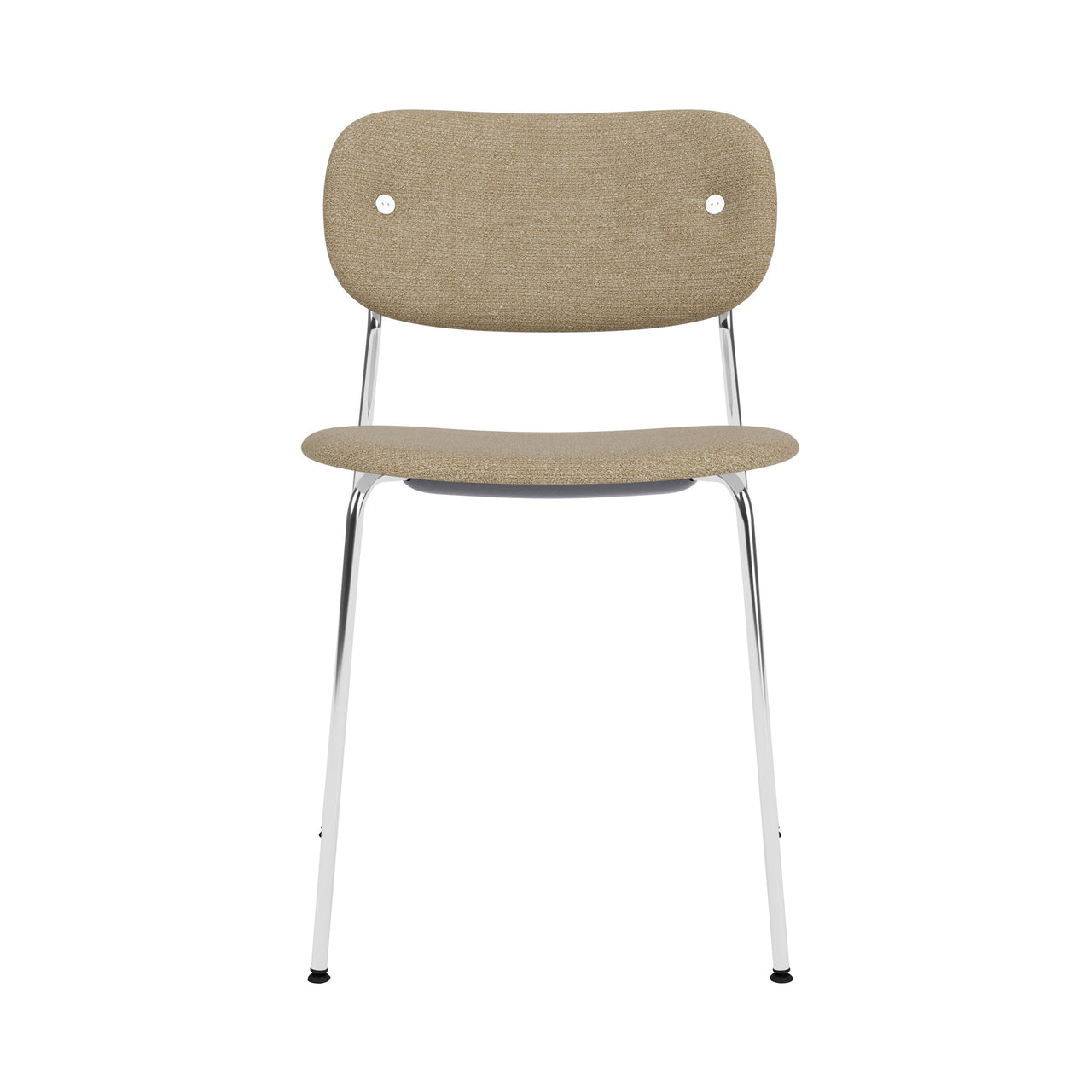 Co Dining Chair: Fully Upholstered + Chrome + Boucle 02
