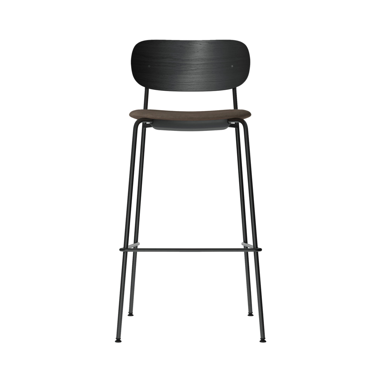 Co Bar + Counter Chair: Seat Upholstered + Bar + Black Oak + Remix 0233