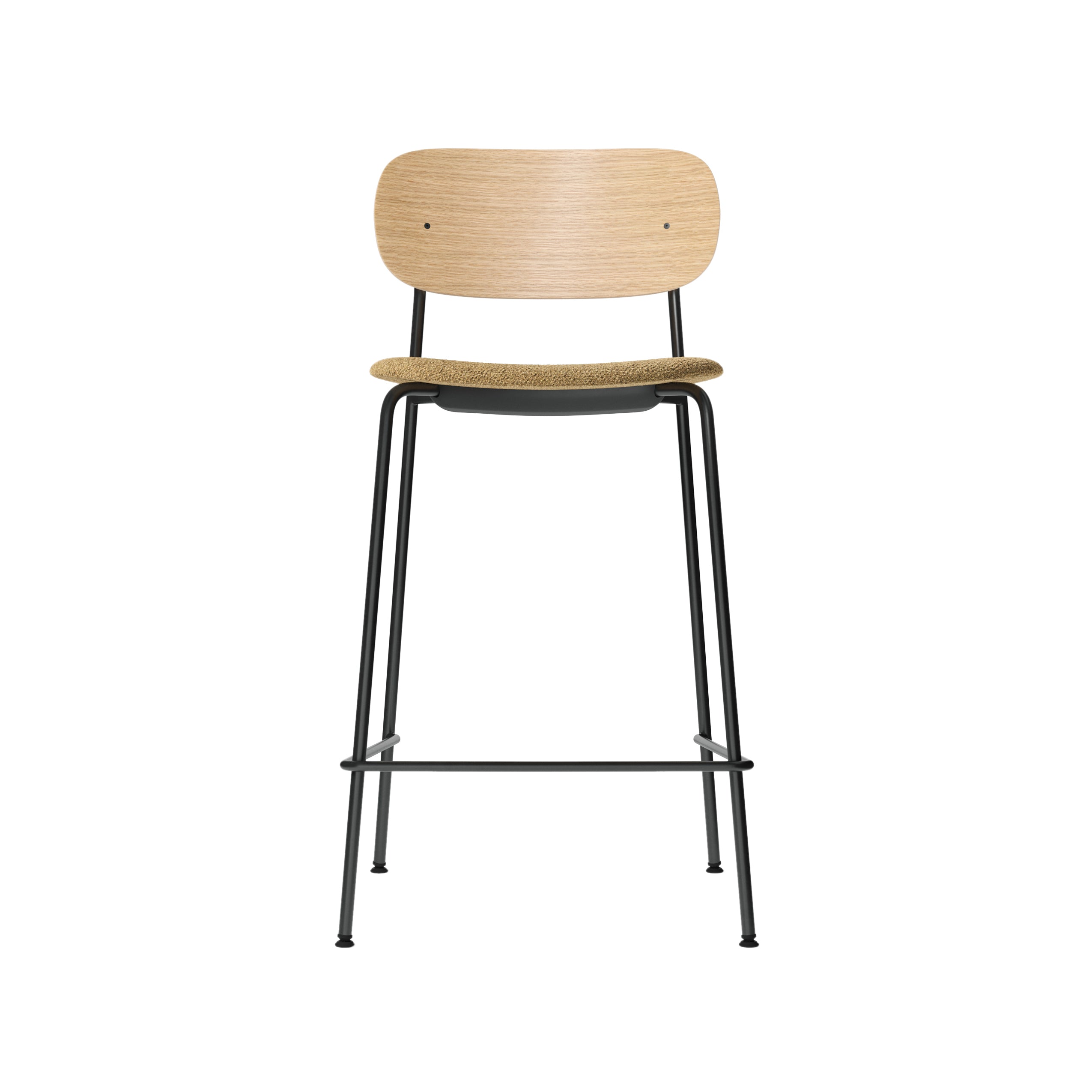 Co Bar + Counter Chair: Seat Upholstered + Counter + Natural Oak + Boucle 06
