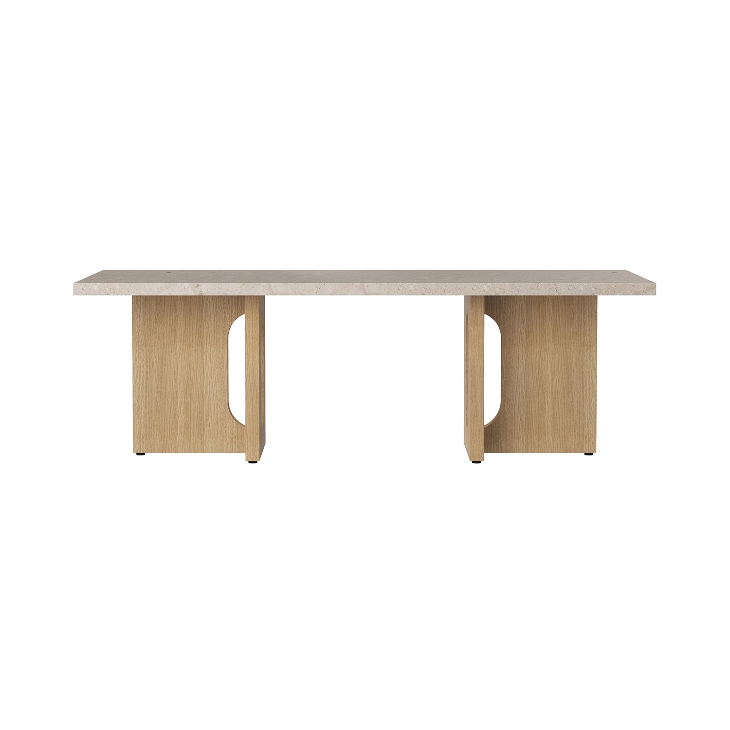 Androgyne Lounge Table: Quick Ship +  Kunis Breccia Sand Marble + Natural Oak