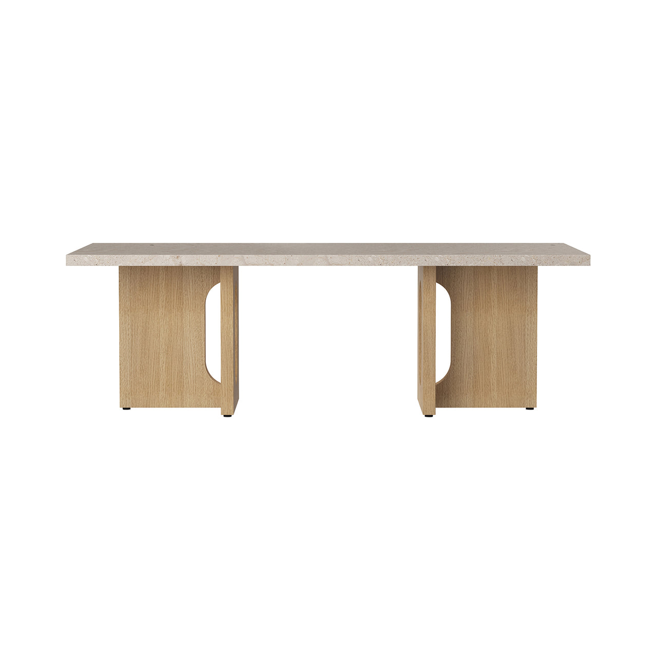 Androgyne Lounge Table: Quick Ship +  Kunis Breccia Sand Marble + Natural Oak