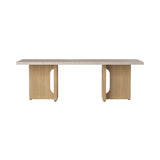 Androgyne Lounge Table: Natural Oak + Kunis Breccia Sand Marble