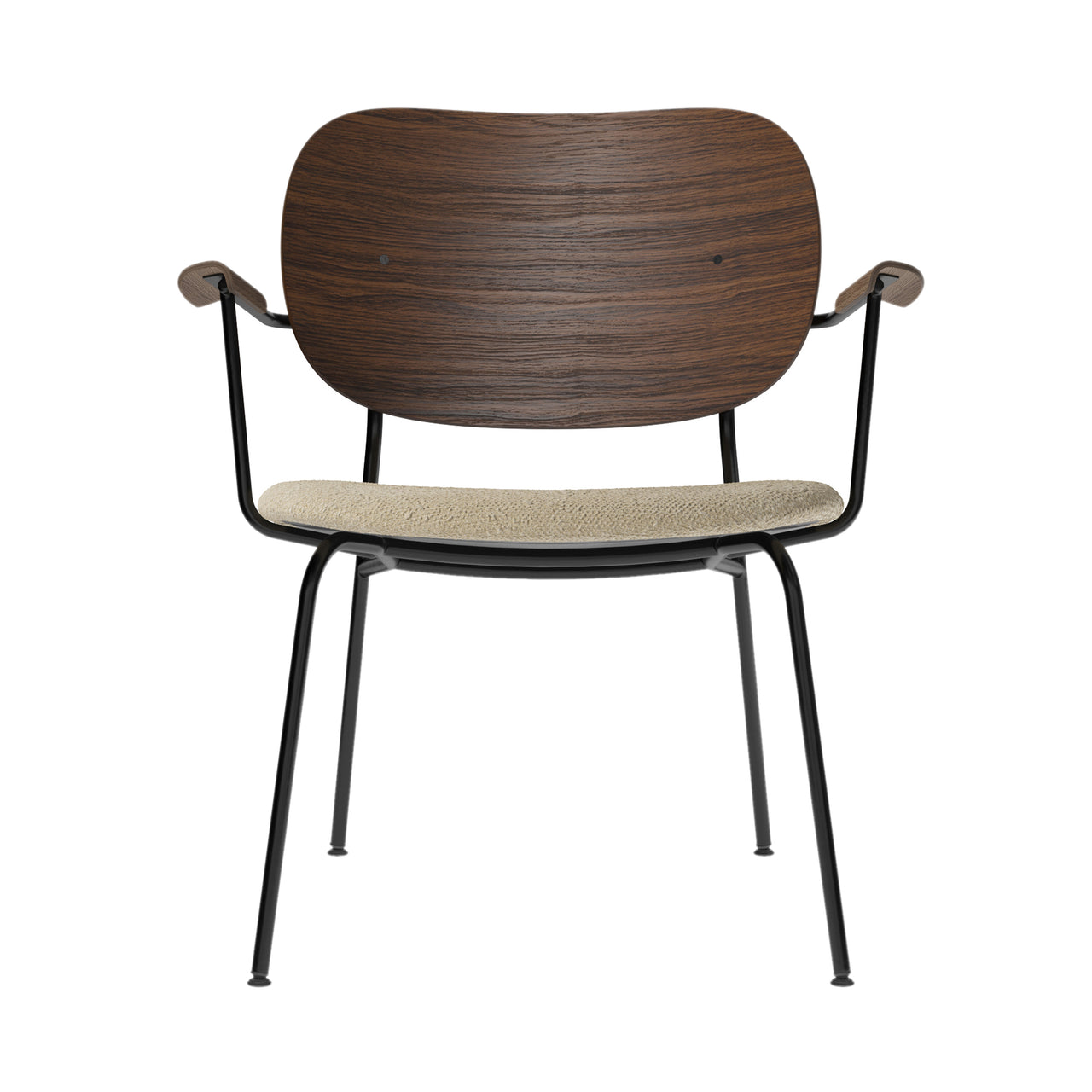 Co Lounge Chair: Seat Upholstered + Dark Stained Oak + Boucle 02