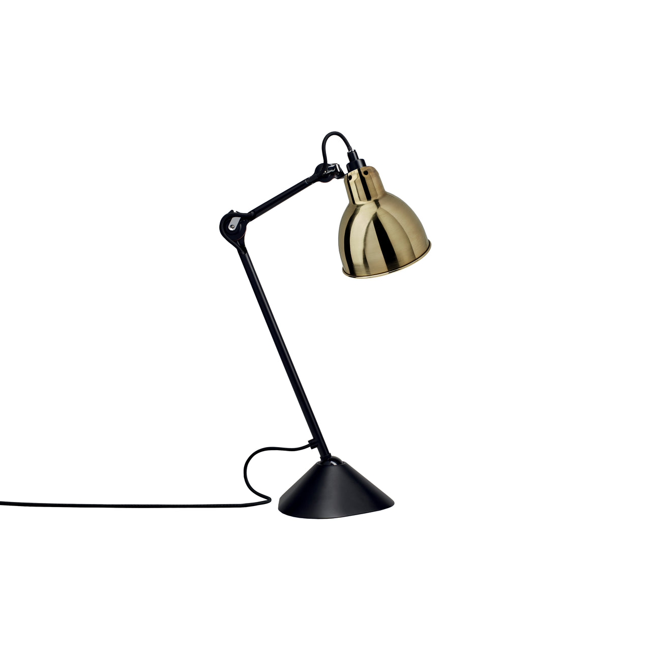 Lampe Gras N°205 Lamp: Brass + Round
