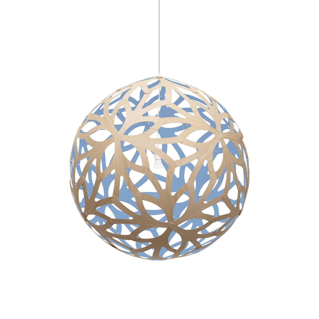 Floral Pendant Light: Extra Large + Bamboo + Blue + White