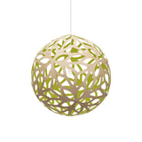 Floral Pendant Light: Extra Large + Bamboo + Lime + White