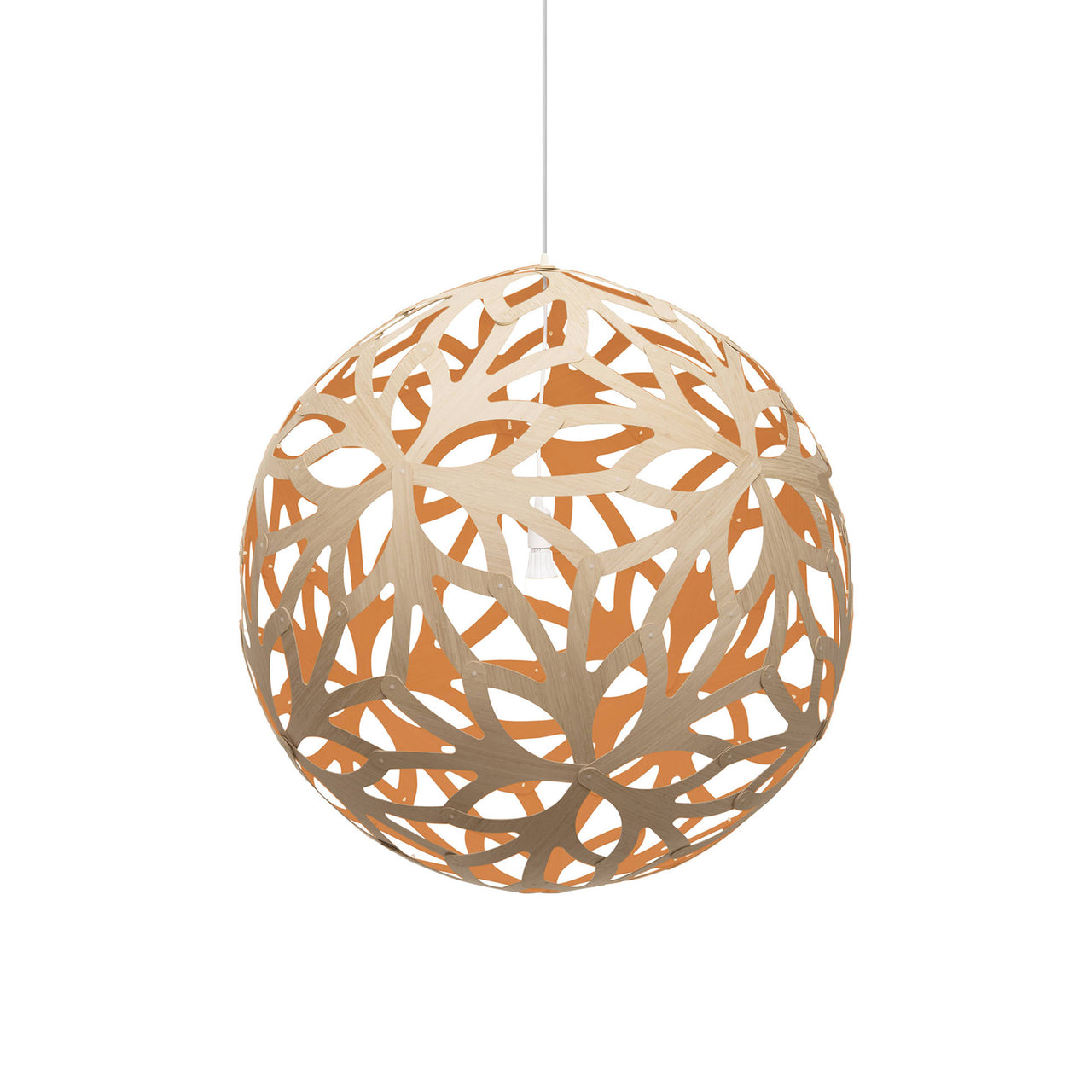 Floral Pendant Light: Extra Large + Bamboo + Orange + White