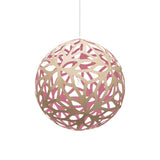Floral Pendant Light: Extra Large + Bamboo + Pink + White