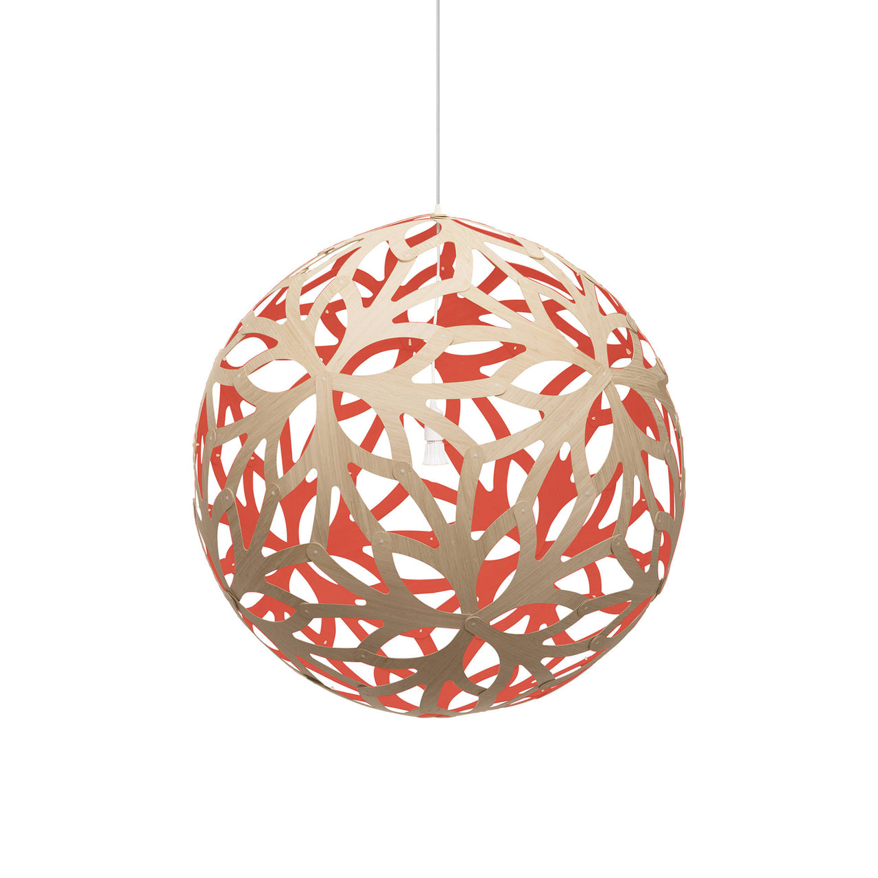 Floral Pendant Light: Extra Large + Bamboo + Red + White