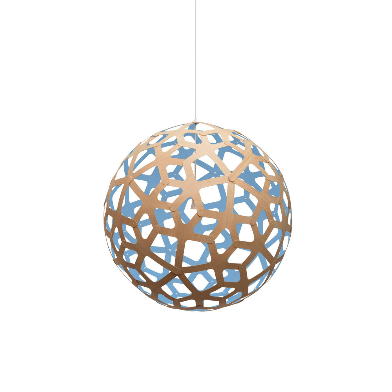 Coral Pendant Light: Extra Large + Bamboo + Blue + White