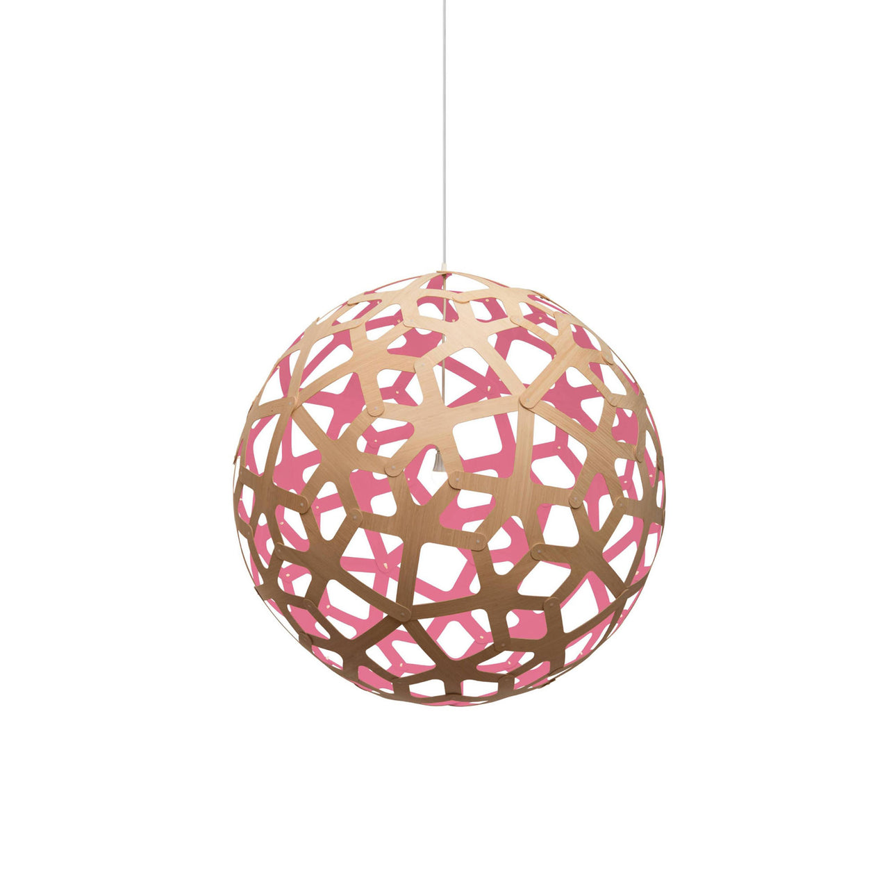 Coral Pendant Light: Extra Large + Bamboo + Pink + White