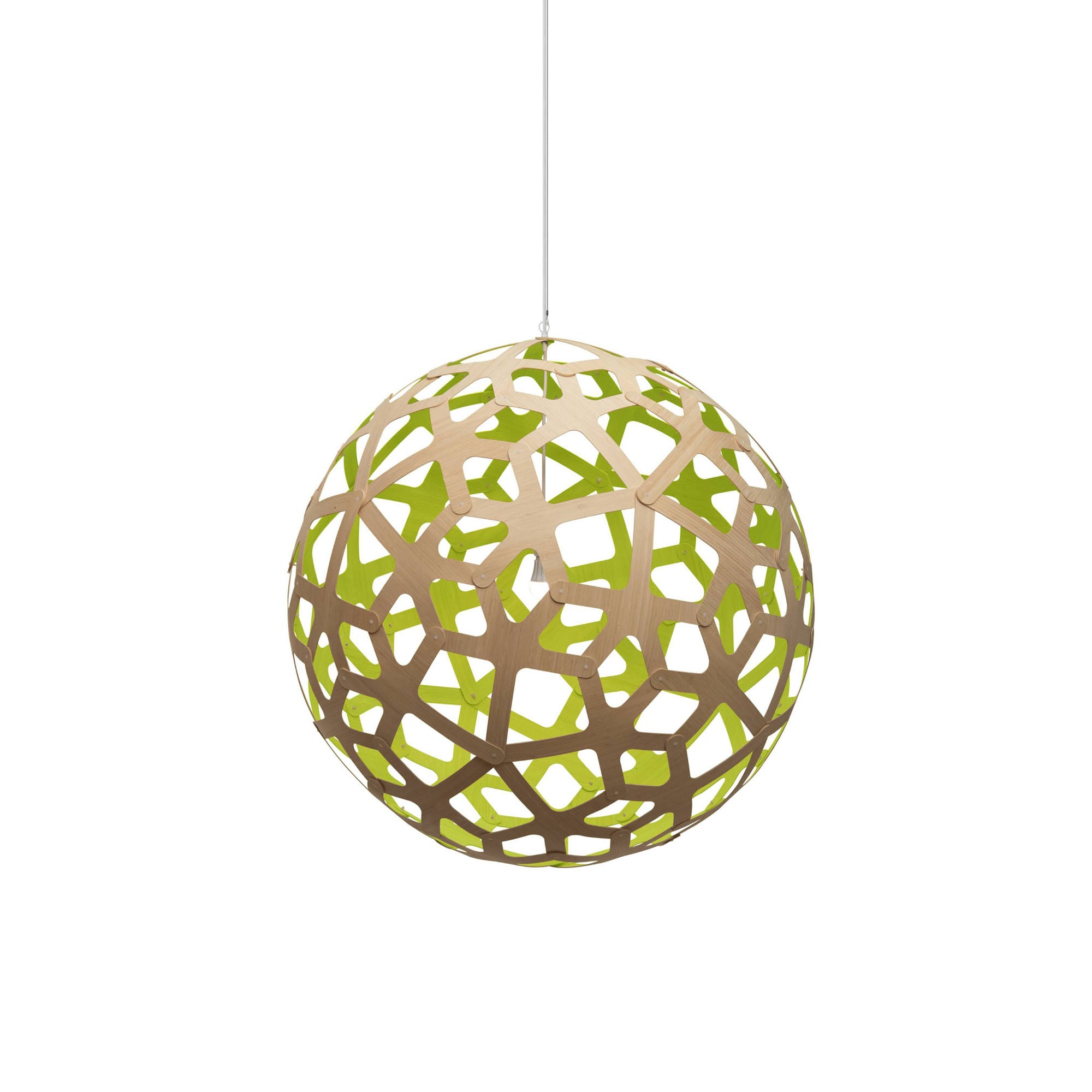 Coral Pendant Light: Extra Large + Bamboo + Lime + White