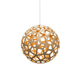 Coral Pendant Light: Extra Large + Bamboo + Orange + White