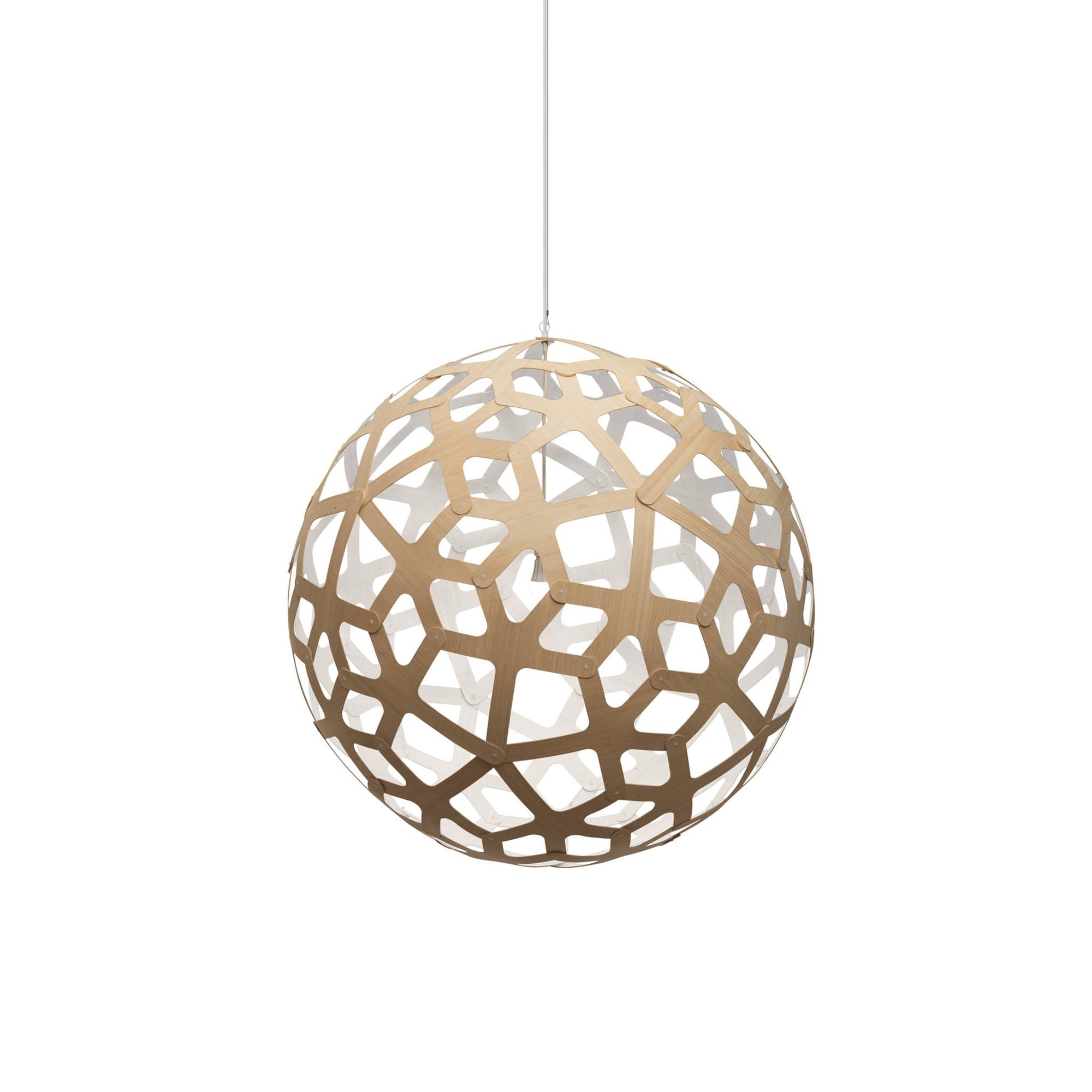 Coral Pendant Light: Extra Large + Bamboo + White + White