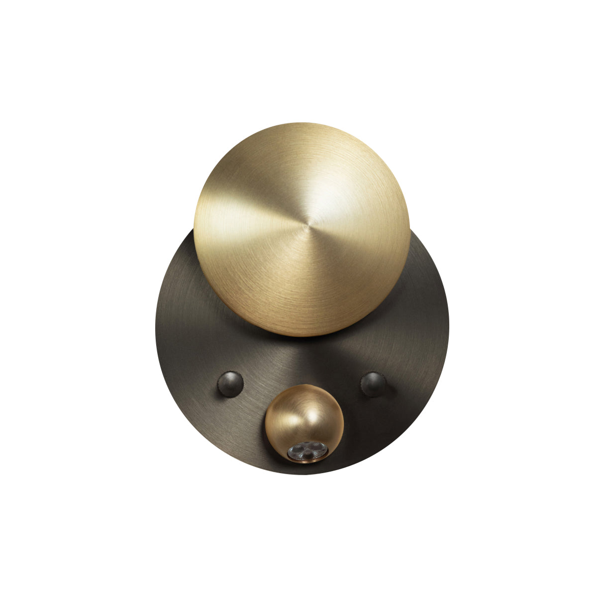 Naboo Wall Light: Recessed - Reflector +  Spot + Satin Graphite + Satin Brass