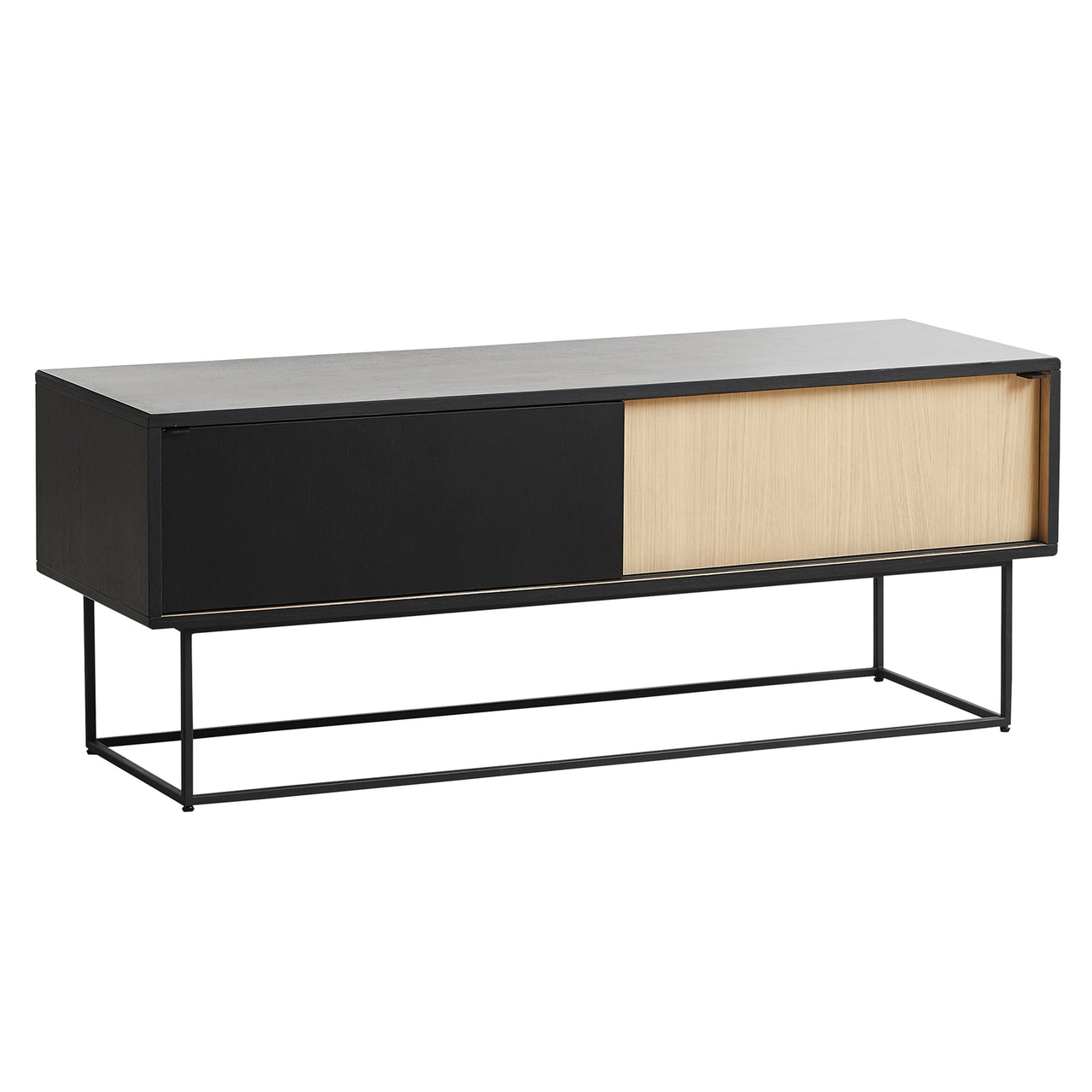 Virka Low Sideboard: White Oak Veneer + Black Painted Oak