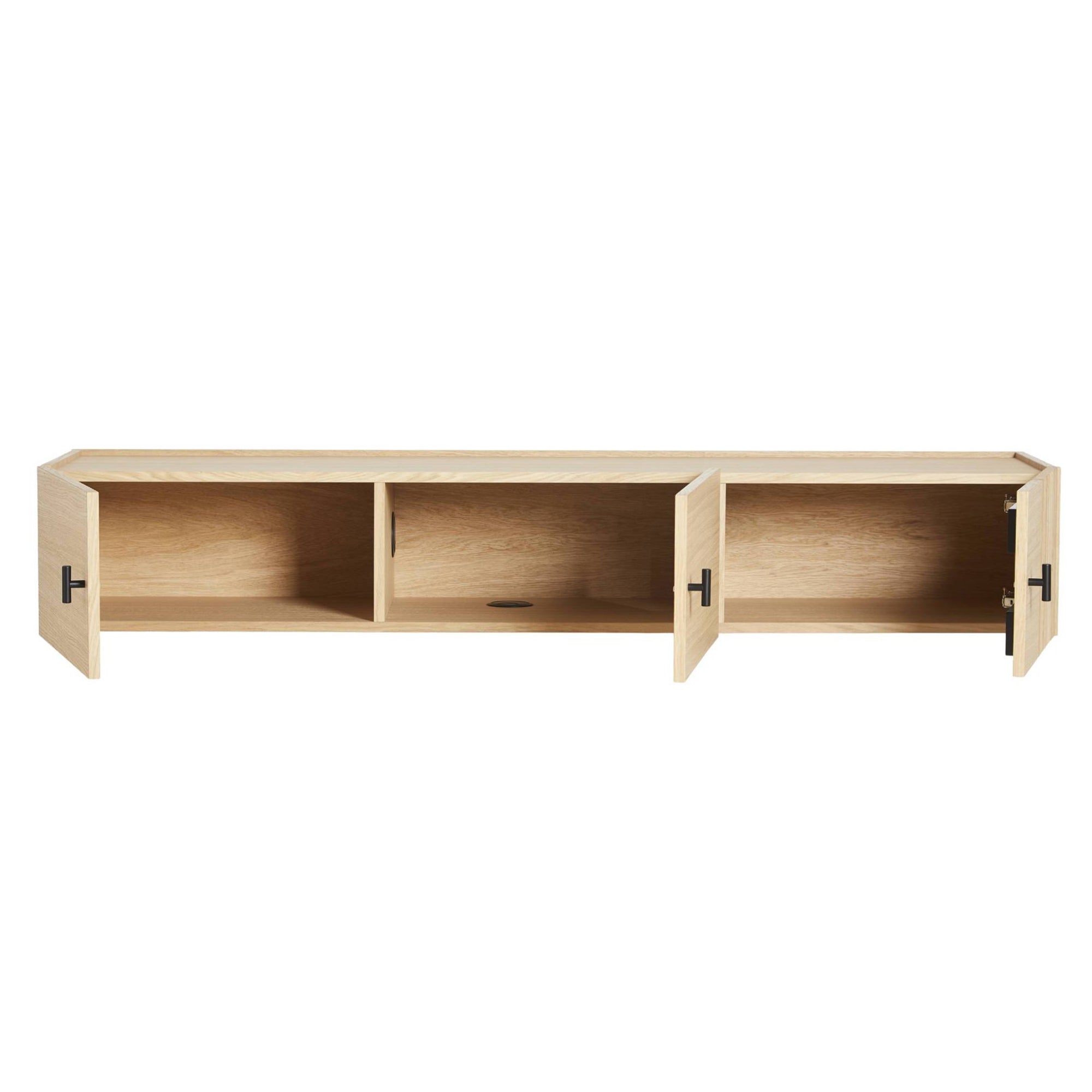 Array Wall Mounted Sideboard: White Pigmented Oak