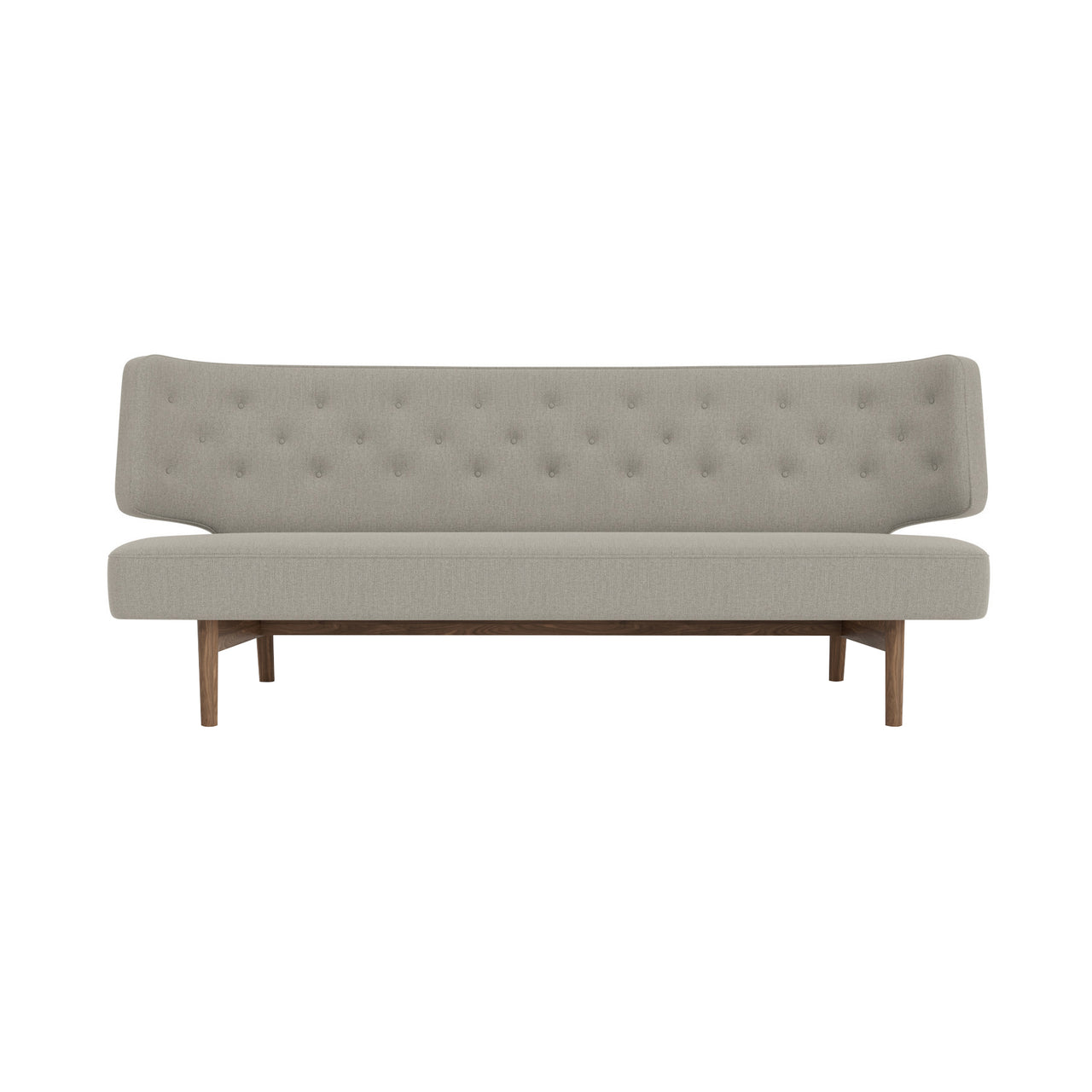 Radiohus 2 Seater Sofa: Without Button + Walnut + Re-Wool 0218