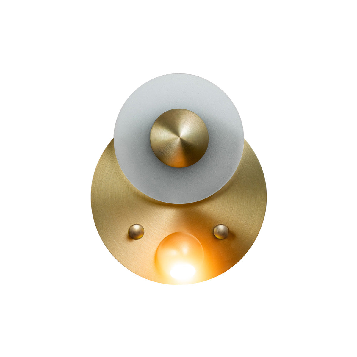 Naboo Wall Light: Recessed - Diffuser +  Spot + Satin Brass + Satin Brass