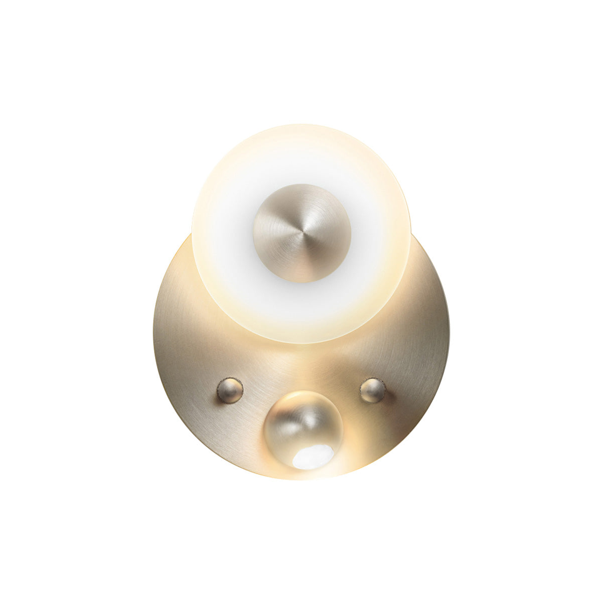 Naboo Wall Light: Recessed - Diffuser +  Spot + Satin Nickel + Satin Nickel