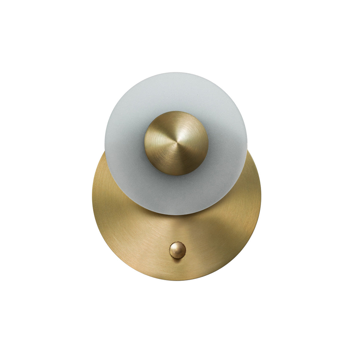 Naboo Wall Light: Recessed - Diffuser + Satin Brass + Satin Brass