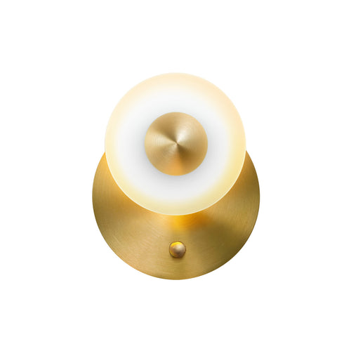 Naboo Wall Light: Base Mount - Diffuser + Satin Brass + Satin Brass