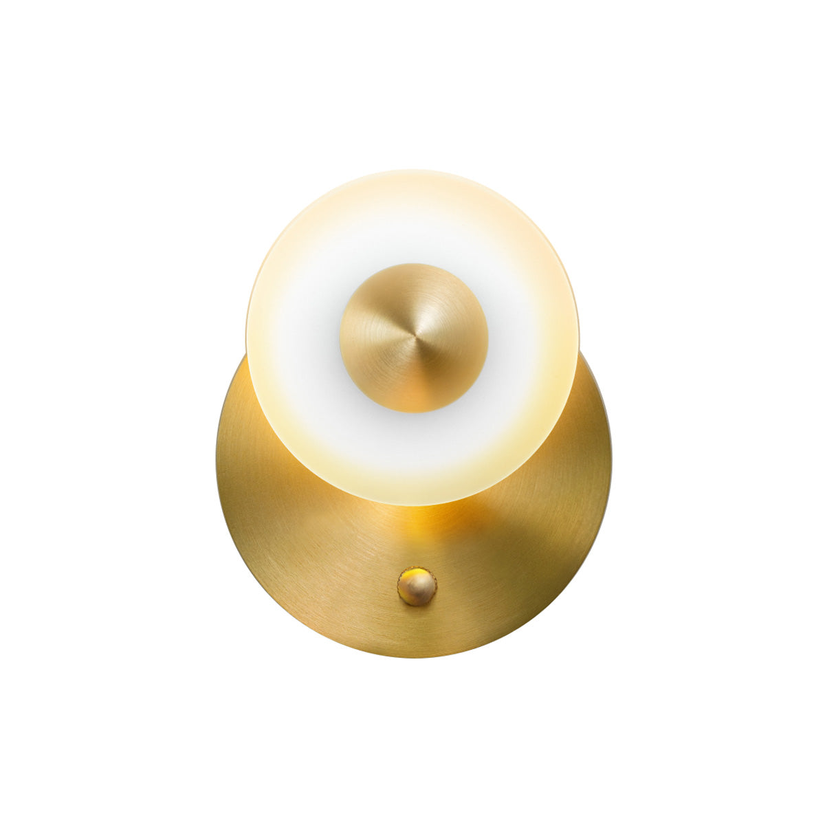 Naboo Wall Light: Recessed - Diffuser + Satin Brass + Satin Brass