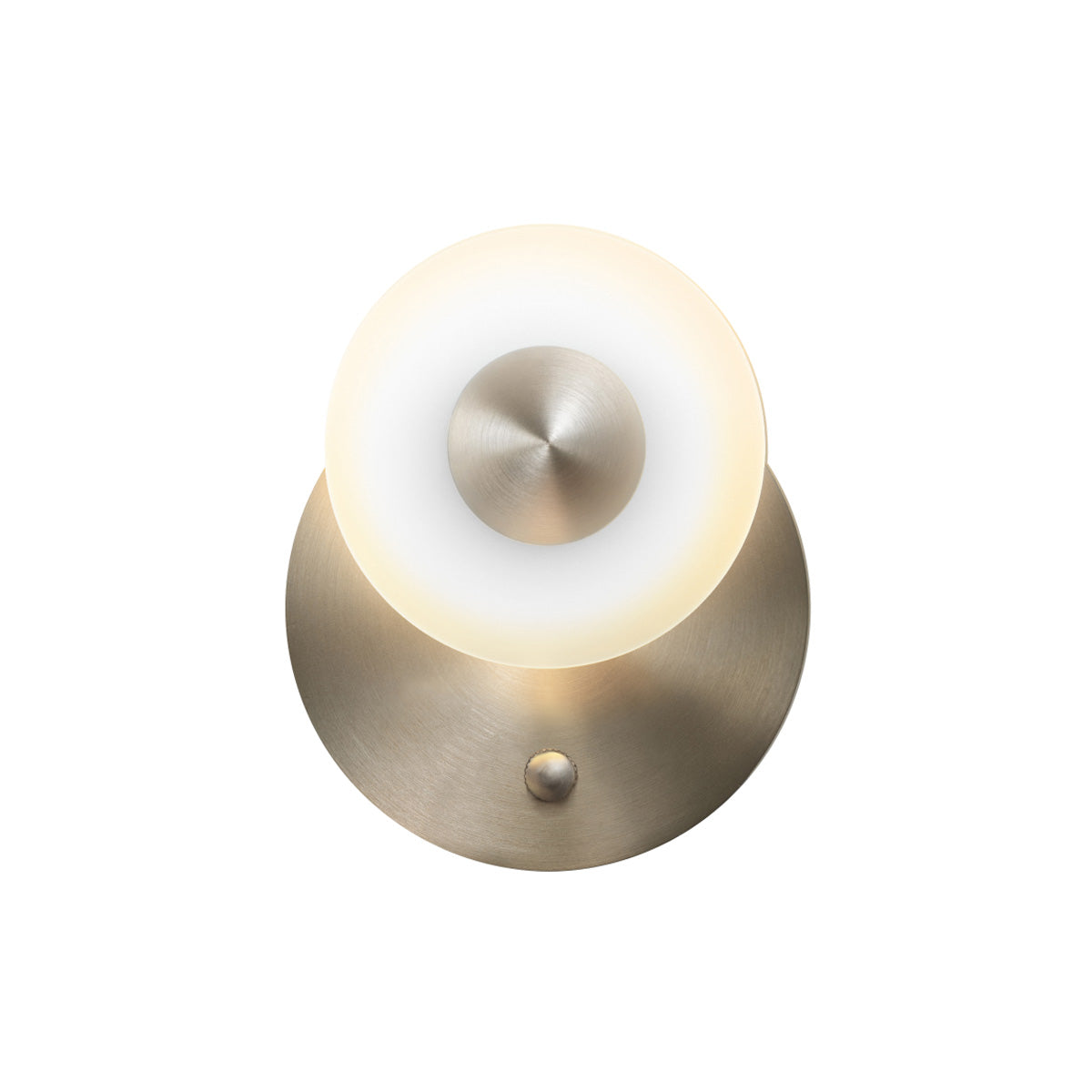 Naboo Wall Light: Recessed - Diffuser + Satin Nickel + Satin Nickel
