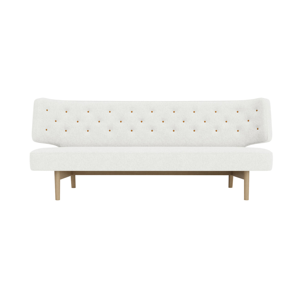 Radiohus 2 Seater Sofa: With Buttons + Natural Oak + Hallingdal 65 0110
