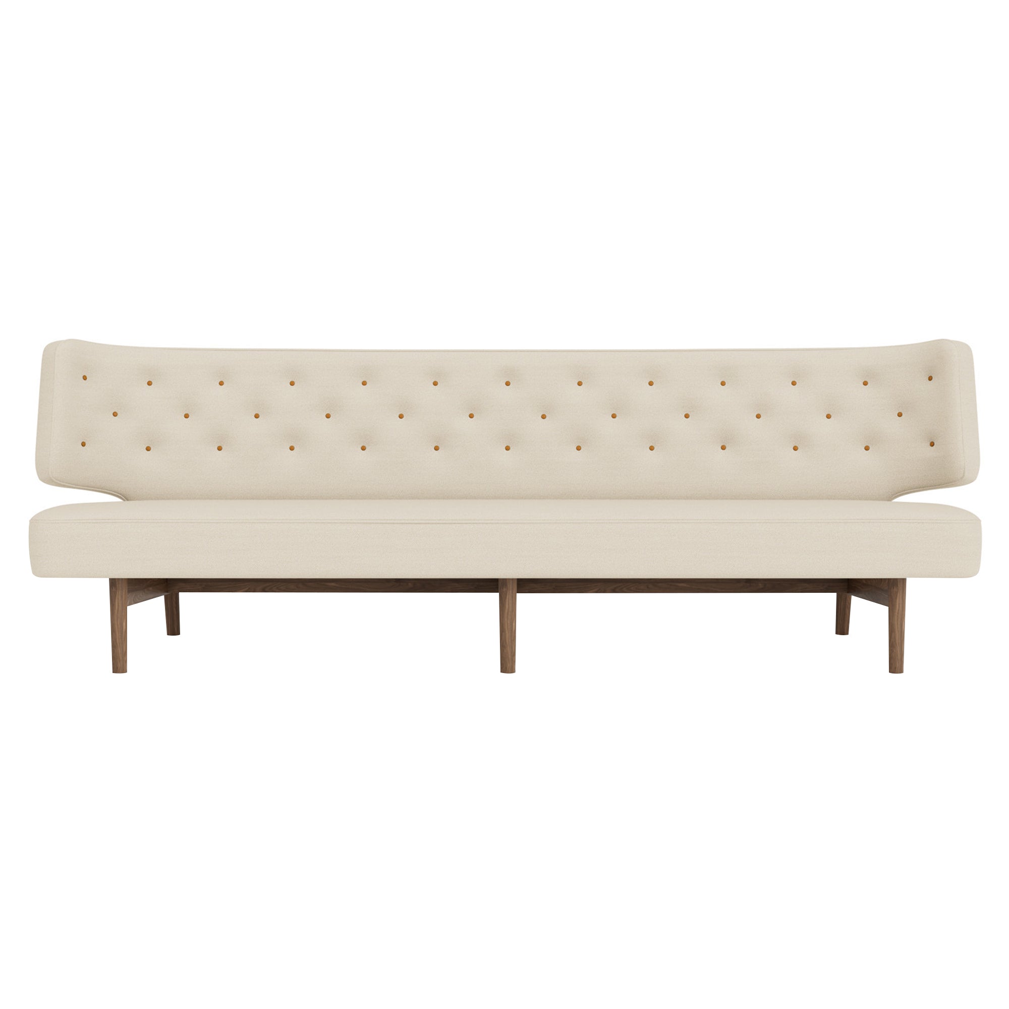 Radiohus 3 Seater Sofa: With Buttons + Walnut + Hallingdal 65 200