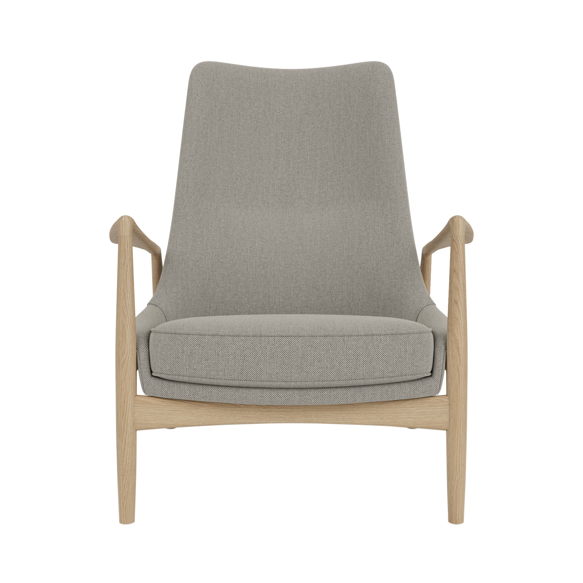 The Seal Lounge Chair: High + Natural Oak + Re-Wool 0218