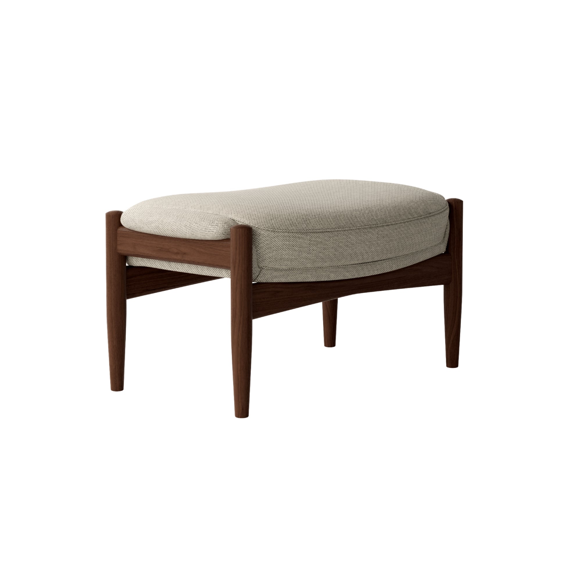 The Seal Ottoman: Walnut + Re-Wool 0218