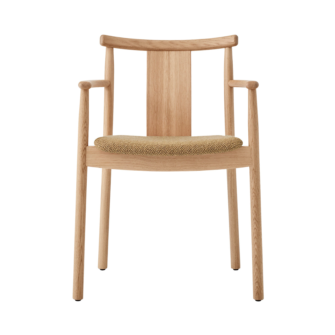 Merkur Dining Chair: Upholstered + With Armrest + Natural Oak + Boucle 06