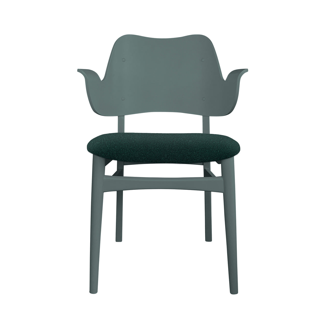 Gesture Dining Chair: Seat Upholstered + Color + Dark Green