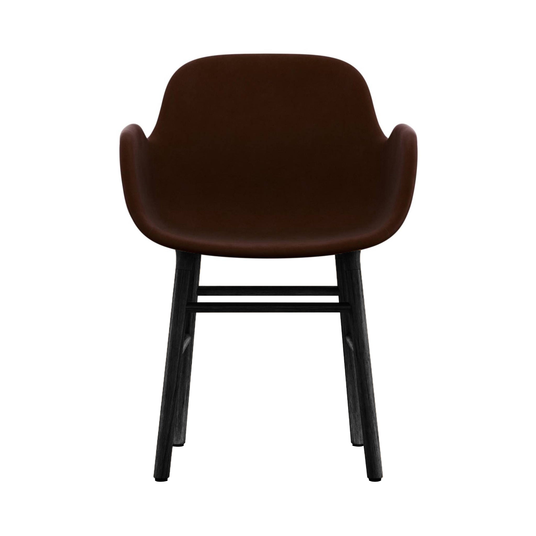 Form Armchair: Wood Base + Full Upholstered + Black Oak