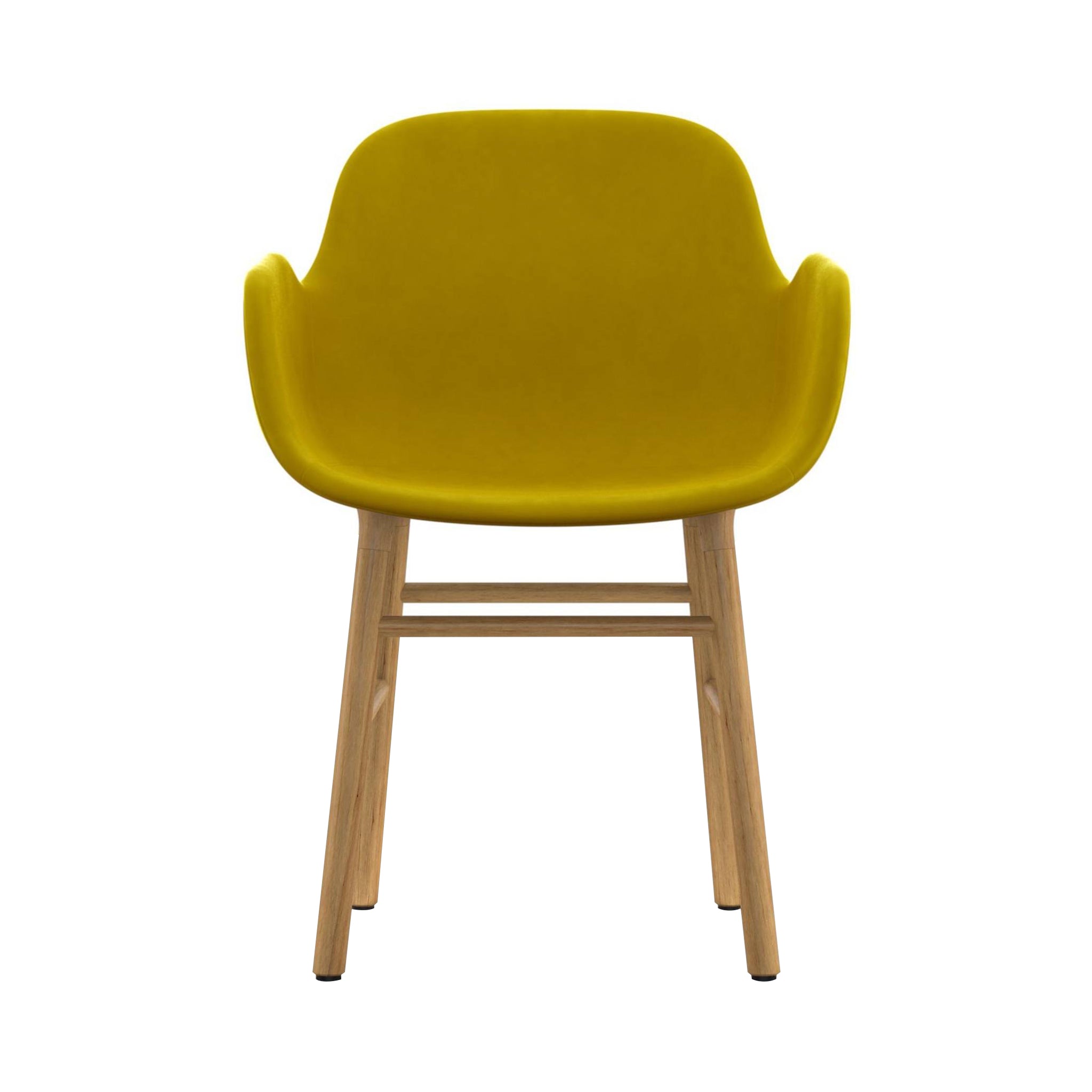 Form Armchair: Wood Base + Full Upholstered + Oak