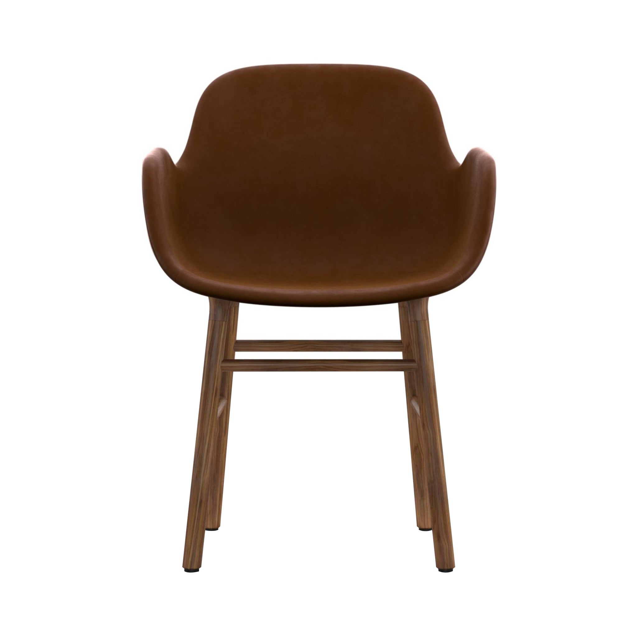 Form Armchair: Wood Base + Full Upholstered + Walnut