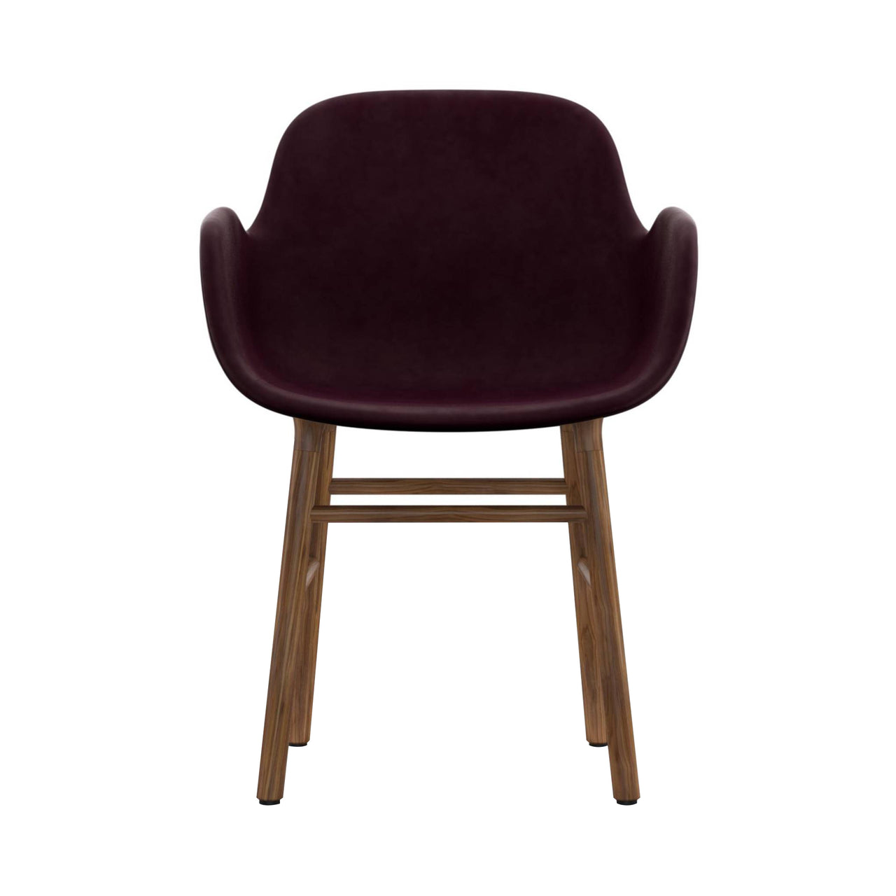 Form Armchair: Wood Base + Full Upholstered + Walnut