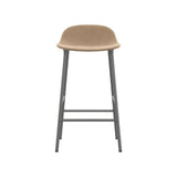 Form Bar + Counter Stool: Steel Base + Upholstered + Counter + Grey