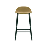 Form Bar + Counter Stool: Steel Base + Upholstered + Counter + Green