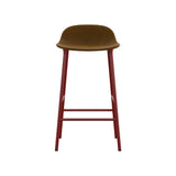 Form Bar + Counter Stool: Steel Base + Upholstered + Counter + Red