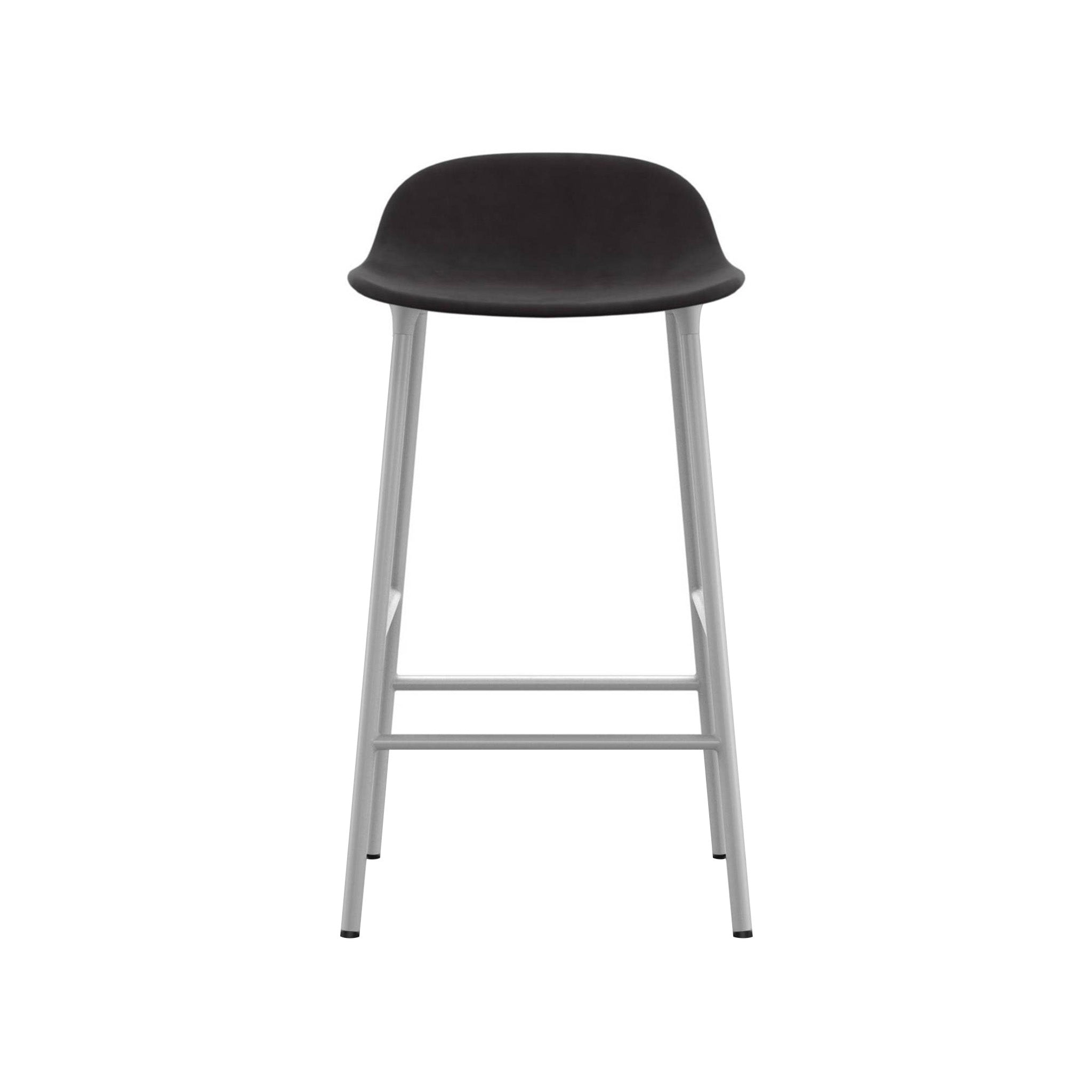 Form Bar + Counter Stool: Steel Base + Upholstered + Counter + White