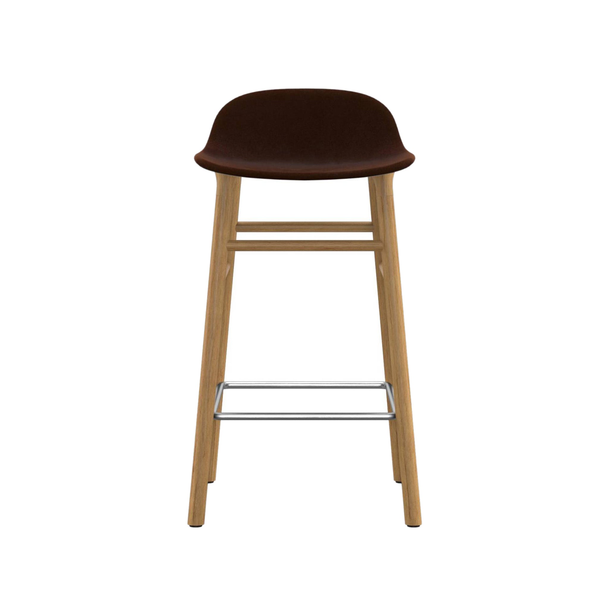 Form Bar + Counter Stool: Oak Upholstered + Counter