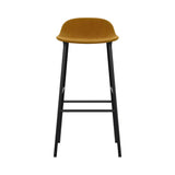 Form Bar + Counter Stool: Steel Base + Upholstered + Bar + Black