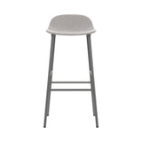 Form Bar + Counter Stool: Steel Base + Upholstered + Bar + Grey