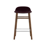 Form Bar + Counter Stool: Walnut Base + Upholstered + Counter