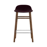 Form Bar + Counter Stool: Walnut Base + Upholstered + Bar